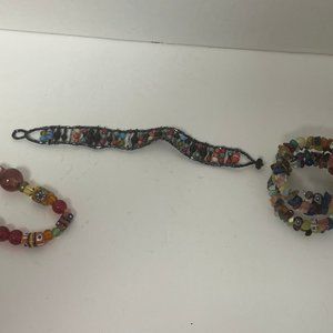 3 Beaded Rock bracelts - Stretch - Wrap around - Clasp - all colors